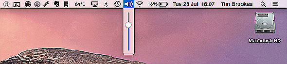 Contrôle du volume Mac via la barre de menus