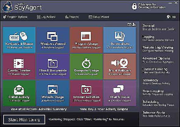 Une capture d'écran du logiciel SpyAgent