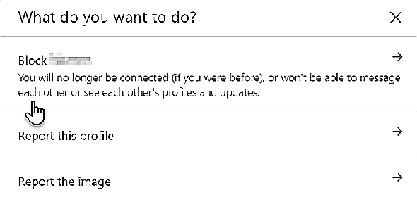 LinkedIn vous demande ce que vous voulez faire