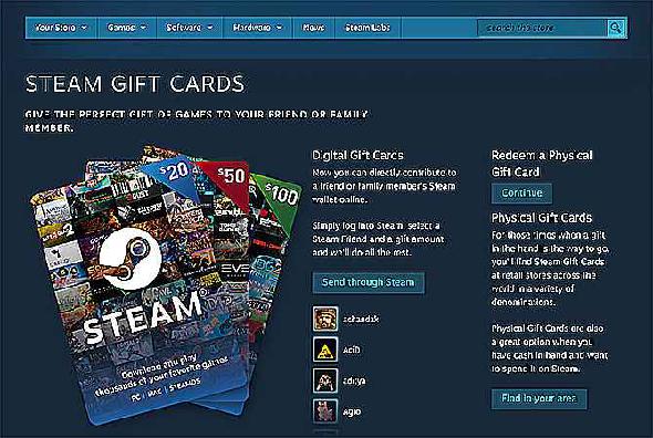 Acheter une carte-cadeau Steam pour un ami Noël
