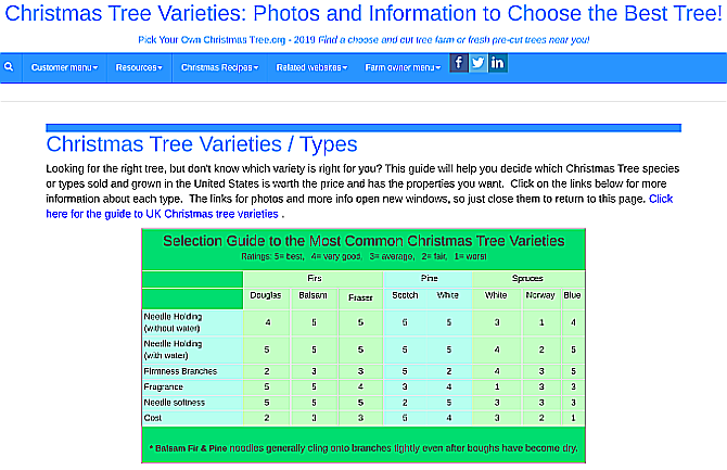 Choisissez votre site Web d'arbre de Noël pour choisir l'arbre parfait