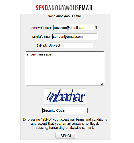 envoyer un email anonyme faux email
