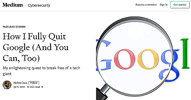 Read Nithin Coca's Medium essay on how he quit google and his experiences after living without google for a year