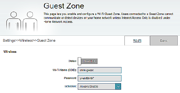 option wifi invité d link