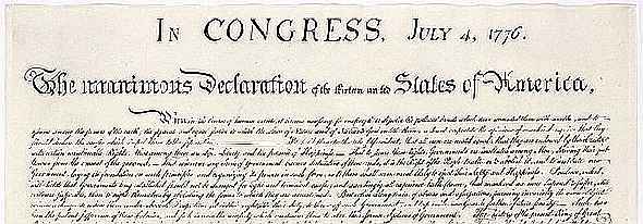 Copie cursive de la déclaration d'indépendance