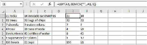 Combinez les fonctions GAUCHE et RECHERCHE pour séparer le texte et les nombres dans Excel.