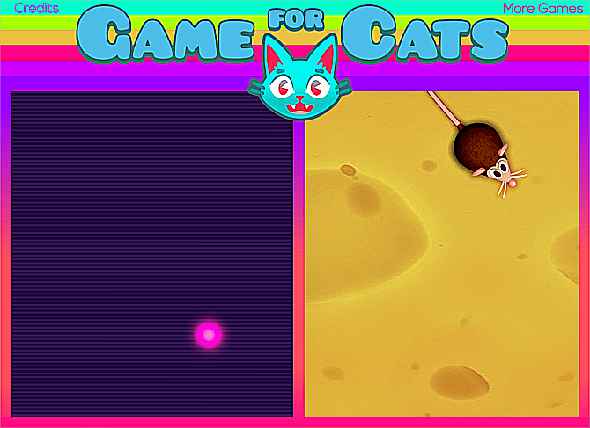 Écran d'accueil du jeu pour chats avec deux modes