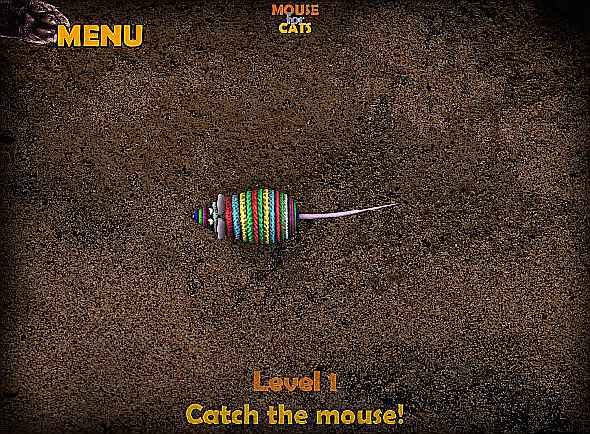 Souris pour chats niveau 1 avec souris et bouton de menu