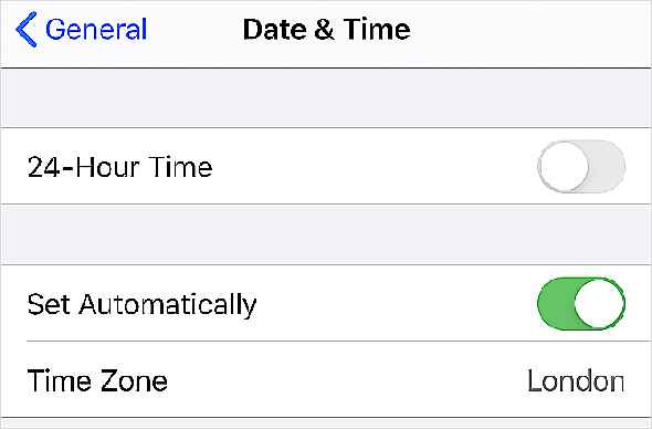 Date & Paramètres de temps avec l'option Définir automatiquement dans les paramètres