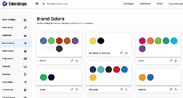 Site Web Colorsinspo pour trouver les couleurs de la marque et obtenir des palettes de couleurs et des dégradés gratuits