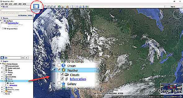 Couche météo Google Earth Pro