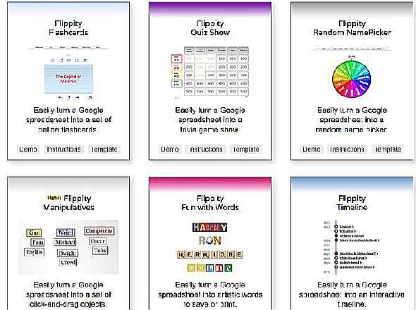Flashcards de modèle de feuilles Google Flippity