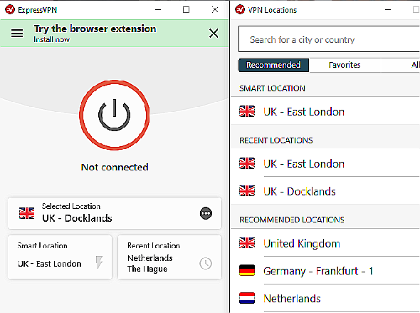 emplacements vpn express