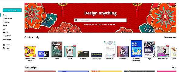 Page d'accueil de l'application Adobe InDesign vs Canva
