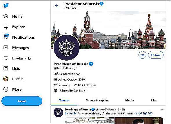 Twitter médias sociaux russes