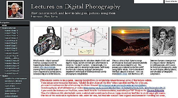 Obtenez Marc Levoy's Digital Photography lectures he taught at Stanford as a free 11-week course