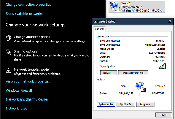 Paramètres réseau ouverts de Windows 10
