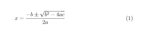 Équation quadratique de LaTeX