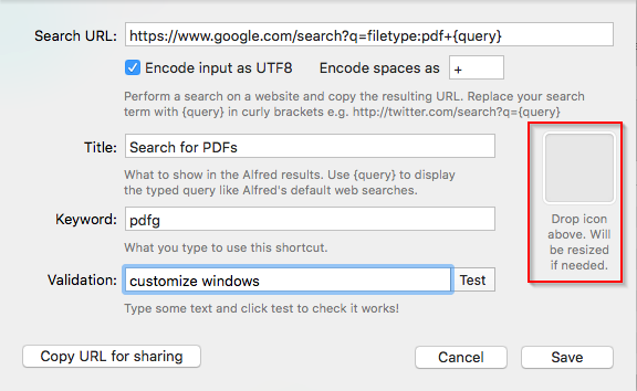 Alfred recherche personnalisée pour Google PDF