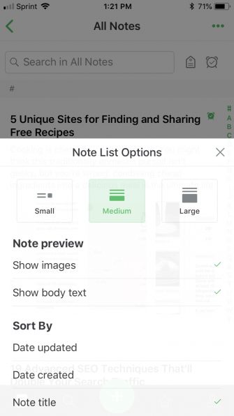 evernote google keep android