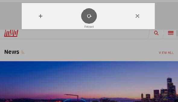 bouton de rechargement de page Web en chrome sur iphone