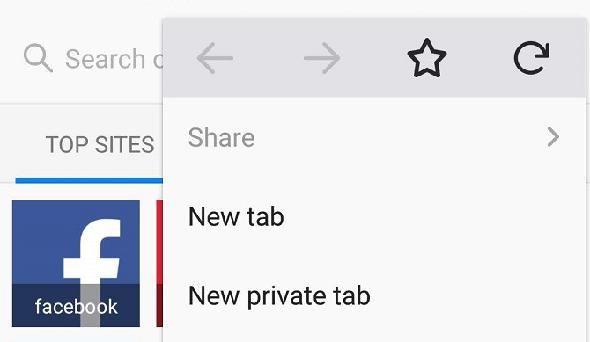 firefox app nouvel onglet privé