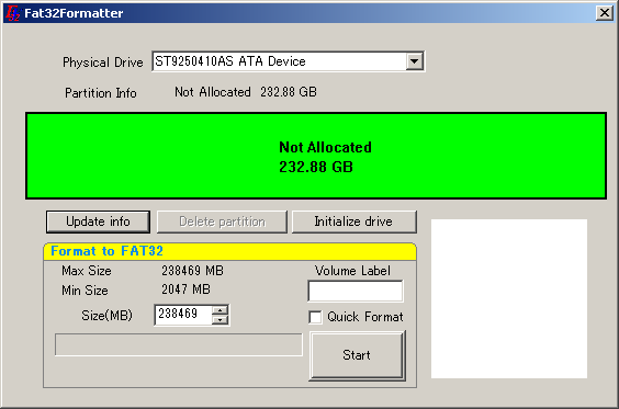 disk formatter fat32