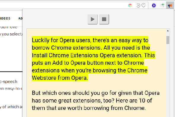 Lire à voix haute extension Chrome