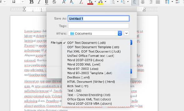 Enregistrer un document Office moderne dans LibreOffice