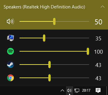 Contrôle du volume Windows 10 EarTrumpet