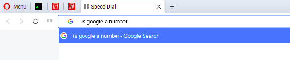 rechercher Google dans la barre d'adresse du navigateur Opera