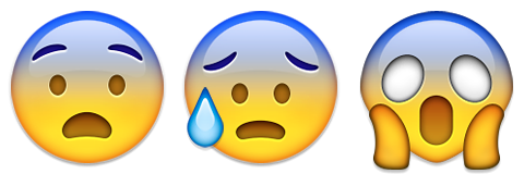 effrayé emoji émoticône inquiet