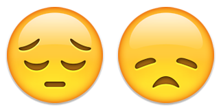 émoticône emoji triste déçu