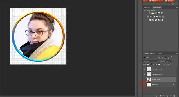Comment créer un cadre photo en ligne Transparence de vérification Photoshop